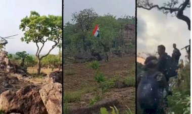 कर्रेगुट्टा की पहाड़ियों पर लहराया तिरंगा.5000 फीट ऊंचाई पर नक्सलियों को खदेडकर एक हिस्से पर फोर्स का कब्जा