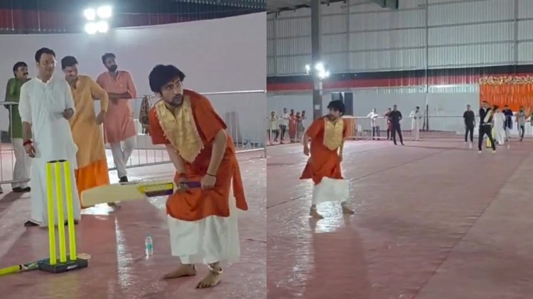 बाबा बागेश्वर ने सहवाग की गेंदों पर चौके-छक्के लगाए. शास्त्री महाराष्ट्र दौरे पर, भिवंडी में महायज्ञ करेंगे
