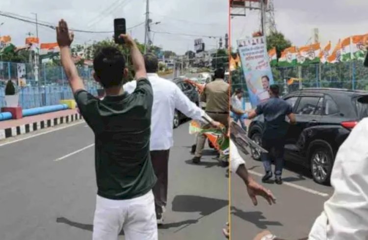 राहुल गांधी की सुरक्षा में बड़ी चूक, तख्ती लेकर गाड़ी के सामने आ गई महिला, सड़क पर गिरे लोग, रोकना पड़ा काफिला