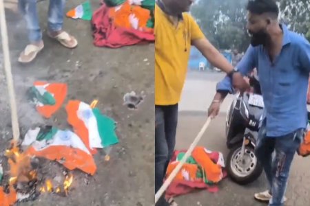 तिरंगे का अपमान : कूड़े के ढेर में जलते दिखे तिरंगे, शिकायत मिलते ही मचा हड़कंप, जांच कर रही पुलिस