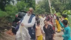 ग्रामीणों ने नीतीश कुमार के मंत्री श्रवण कुमार और विधायक पर किया हमला , धोती पकड़कर भागते दिखे नेता, हमले में सुरक्षाकर्मी घायल