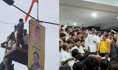 भाजपा MLA के बेटे का हंगामा -देवास में फ्लेक्स हटाने पर बवाल, भाजपा कार्यकर्ताओं का रास्ता जाम
