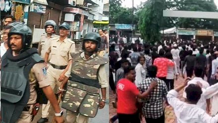 गणेश सवारी में लव जिहाद की झांकी पर फेंके पत्थर:उज्जैन के महिदपुर में तनाव; पुलिस ने हल्का बल प्रयोग कर भीड़ को खदेड़ा