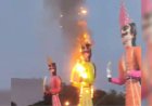 नशे में धुत युवकों ने रावण के पुतले में लगाई आग :भोपाल में आयोजन से पहले जला दिया रावण, आशिमा मॉल के पास की घटना