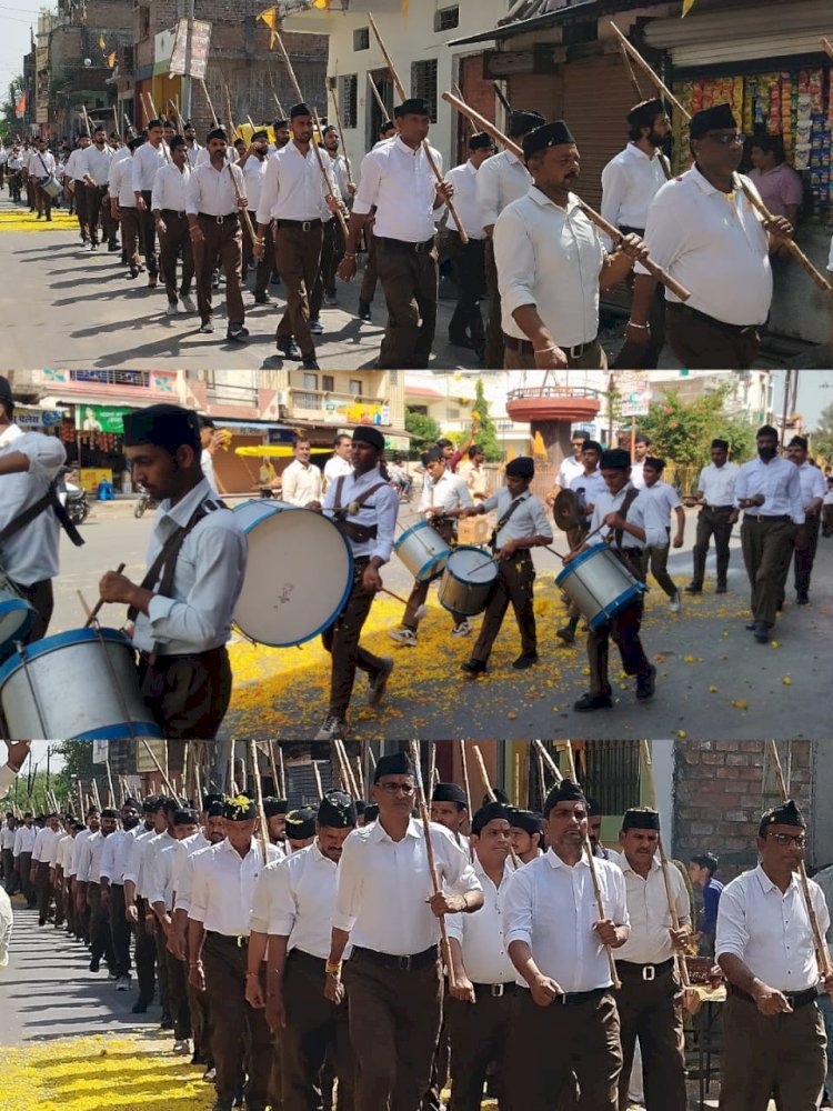 अकोदिया में रविवार को राष्ट्रीय स्वयंसेवक संघ (आरएसएस) का विजयादशमी पथ संचलन अत्यंत अनुशासन और उत्साह के साथ निकाला गया। 