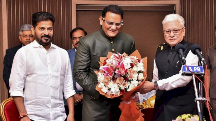 पूर्व क्रिकेट कप्तान  अज़हरुद्दीन को तेलंगाना सरकार में मंत्री बनाया,रेवंत रेड्डी मंत्रिमंडल में शामिल होने पर सियासी तूफान, बीजेपी ने उठाया सवाल