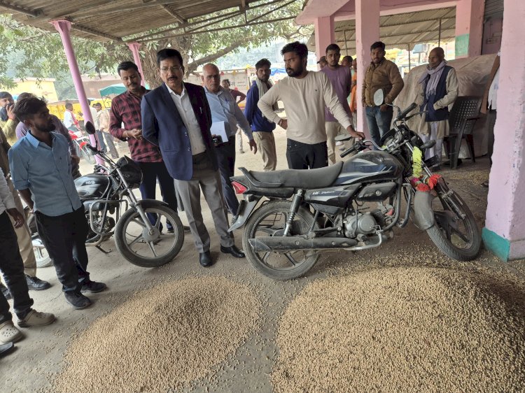 जिलाधिकारी व पुलिस अधीक्षक ने किया नवीन गल्ला मंडी जालौन का निरीक्षण - किसानों को एमएसपी  मूल्य से अधिक उचित मूल्य दिलाने के दिए सख्त निर्देश