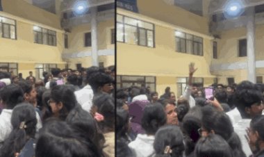 मेडिकल कॉलेज में छात्राओं से छेड़छाड़, डीन के खिलाफ नारेबाजी,कैंपस में बाइक सवार ने टच किया, फिर धक्का देकर भागा; स्टूडेंट ने घेरा थाना