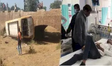 पुल से नीचे गिरी छात्रों से  भरी बस,53 बच्चे-टीचर थे सवार, कई छात्र घायल
