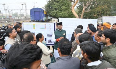 7 रेलवे ट्रैक पार करने वाला देश का पहला ओवरब्रिज नवंबर 2026 तक होगा तैयार,निशातपुरा कोच फैक्ट्री आरओबी का मंत्री विश्वास सारंग ने किया निरीक्षण