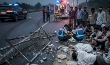 भीषण सड़क हादसा,बिन नंबर प्लेट तेज रफ्तार कार ने 20 मजदूरों को रौंदा; 2 की मौत