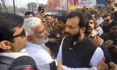 मंत्री स्वतंत्र देव का BJP विधायक ने रास्ता रोका:बोले,'मैं जनता के लिए रोकूंगा भी, घेरूंगा भी, नेतागीरी नहीं...