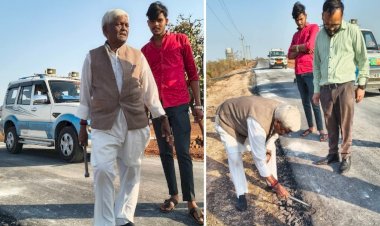 सड़क निर्माण की खुली पोल: BJP विधायक ने हथौड़े से तोड़कर दिखाया हाल,PWD के काम पर उठाए सवाल