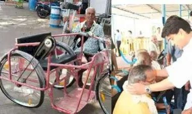 सिंधिया के हाथों मिली ट्राइसाइकिल ने दिया धोखा: सड़क पर गिरा दिव्यांग, सवालों में अफसर