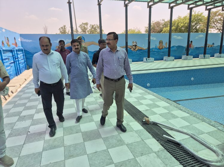 इंदिरा स्टेडियम तरणताल तैयार, टेस्टिंग जारी—मई के प्रथम सप्ताह से खिलाड़ियों को मिलेगी आधुनिक सुविधा